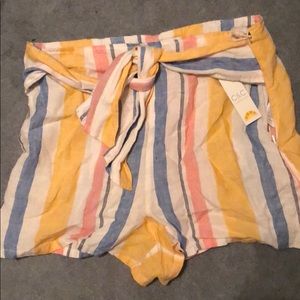 Striped Linen Shorts